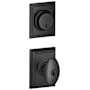 Schlage Siena Single Cylinder Keyed Entry Door Knob Set and Addison Deadbolt Combo with Addison Rose Matte Black