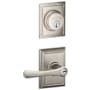 Schlage Avila Single Cylinder Keyed Entry Door Lever Set and Addison Deadbolt Combo with Addison Rose Satin Nickel