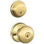 Schlage Andover Single Cylinder Keyed Entry Door Knob Set and Deadbolt Combo Lifetime Polished Brass