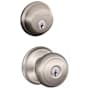Schlage Andover Single Cylinder Keyed Entry Door Knob Set and Deadbolt Combo Satin Nickel