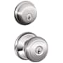 Schlage Andover Single Cylinder Keyed Entry Door Knob Set and Deadbolt Combo Bright Chrome