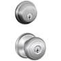 Schlage Andover Single Cylinder Keyed Entry Door Knob Set and Deadbolt Combo Satin Chrome