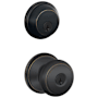 Schlage Andover Single Cylinder Keyed Entry Door Knob Set and Deadbolt Combo Aged Bronze
