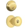 Schlage Bell Single Cylinder Keyed Entry Door Knob Set and Deadbolt Combo Lifetime Polished Brass