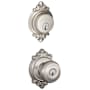 Schlage Georgian Single Cylinder Keyed Entry Door Knob Set and Brookshire Deadbolt Combo with Brookshire Rose Satin Nickel