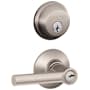 Schlage Broadway Single Cylinder Keyed Entry Door Lever Set and Deadbolt Combo Satin Nickel