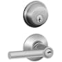Schlage Broadway Single Cylinder Keyed Entry Door Lever Set and Deadbolt Combo Satin Chrome