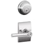 Schlage Broadway Single Cylinder Keyed Entry Door Lever Set and Deadbolt Combo with Century Rose Bright Chrome