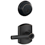 Schlage Broadway Single Cylinder Keyed Entry Door Lever Set and Deadbolt Combo with Greenwich Rose Aged Bronze