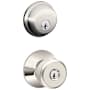 Schlage Bowery Single Cylinder Keyed Entry Door Knob Set and Deadbolt Combo Polished Nickel