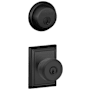 Schlage Bowery Single Cylinder Keyed Entry Door Knob Set and Deadbolt Combo with Addison Rose Matte Black