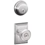 Schlage Bowery Single Cylinder Keyed Entry Door Knob Set and Deadbolt Combo with Addison Rose Bright Chrome