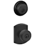 Schlage Bowery Single Cylinder Keyed Entry Door Knob Set and Deadbolt Combo with Greenwich Rose Matte Black