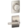 Schlage Broadway Single Cylinder Keyed Entry Door Lever Set and Century Deadbolt Combo with Century Rose Satin Nickel