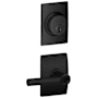 Schlage Broadway Single Cylinder Keyed Entry Door Lever Set and Century Deadbolt Combo with Century Rose Matte Black