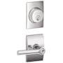 Schlage Broadway Single Cylinder Keyed Entry Door Lever Set and Century Deadbolt Combo with Century Rose Bright Chrome