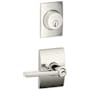 Schlage Latitude Single Cylinder Keyed Entry Door Lever Set and Century Deadbolt Combo with Century Rose Polished Nickel