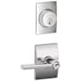 Schlage Latitude Single Cylinder Keyed Entry Door Lever Set and Century Deadbolt Combo with Century Rose Polished Chrome