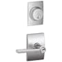 Schlage Latitude Single Cylinder Keyed Entry Door Lever Set and Century Deadbolt Combo with Century Rose Satin Chrome