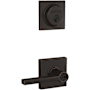 Schlage Latitude Single Cylinder Keyed Entry Lever Set and Collins Deadbolt Combo with Collins Rose Aged Bronze