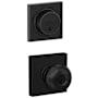 Schlage Plymouth Single Cylinder Keyed Entry Door Knob Set and Collins Deadbolt Combo with Collins Rose Matte Black