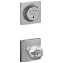 Schlage Plymouth Single Cylinder Keyed Entry Door Knob Set and Collins Deadbolt Combo with Collins Rose Satin Chrome