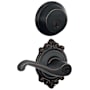 Schlage Flair Single Cylinder Keyed Entry Door Lever Set and Deadbolt Combo with Brookshire Rose Aged Bronze