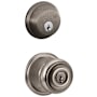 Schlage Georgian Single Cylinder Keyed Entry Door Knob Set and Deadbolt Combo Distressed Nickel