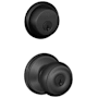 Schlage Georgian Single Cylinder Keyed Entry Door Knob Set and Deadbolt Combo Matte Black