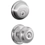 Schlage Georgian Single Cylinder Keyed Entry Door Knob Set and Deadbolt Combo Polished Chrome