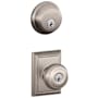 Schlage Georgian Single Cylinder Keyed Entry Door Knob Set and Deadbolt Combo with Addison Rose Satin Nickel