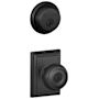 Schlage Georgian Single Cylinder Keyed Entry Door Knob Set and Deadbolt Combo with Addison Rose Matte Black