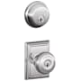 Schlage Georgian Single Cylinder Keyed Entry Door Knob Set and Deadbolt Combo with Addison Rose Polished Chrome