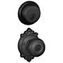Schlage Georgian Single Cylinder Keyed Entry Door Knob Set and Deadbolt Combo with Brookshire Rose Matte Black
