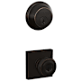 Schlage Georgian Single Cylinder Keyed Entry Door Knob Set and Deadbolt Combo with Collins Rose Aged Bronze