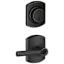 Schlage Broadway Single Cylinder Keyed Entry Door Lever Set and Greenwich Deadbolt Combo with Greenwich Rose Aged Bronze