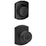 Schlage Bowery Single Cylinder Keyed Entry Door Knob Set and Greenwich Deadbolt Combo with Greenwich Rose Matte Black
