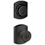 Schlage Bowery Single Cylinder Keyed Entry Door Knob Set and Greenwich Deadbolt Combo with Greenwich Rose Aged Bronze