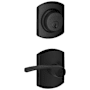 Schlage Merano Single Cylinder Keyed Entry Door Lever Set and Greenwich Deadbolt Combo with Greenwich Rose Matte Black
