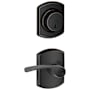 Schlage Merano Single Cylinder Keyed Entry Door Lever Set and Greenwich Deadbolt Combo with Greenwich Rose Aged Bronze