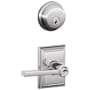 Schlage Latitude Single Cylinder Keyed Entry Door Lever Set and Deadbolt Combo with Addison Rose Polished Chrome