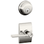 Schlage Latitude Single Cylinder Keyed Entry Door Lever Set and Deadbolt Combo with Century Rose Polished Nickel