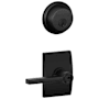 Schlage Latitude Single Cylinder Keyed Entry Door Lever Set and Deadbolt Combo with Century Rose Matte Black