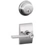 Schlage Latitude Single Cylinder Keyed Entry Door Lever Set and Deadbolt Combo with Century Rose Polished Chrome