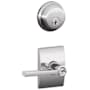 Schlage Latitude Single Cylinder Keyed Entry Door Lever Set and Deadbolt Combo with Century Rose Bright Chrome
