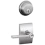 Schlage Latitude Single Cylinder Keyed Entry Door Lever Set and Deadbolt Combo with Century Rose Satin Chrome