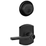 Schlage Latitude Single Cylinder Keyed Entry Door Lever Set and Deadbolt Combo with Greenwich Rose Matte Black