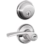 Schlage Merano Single Cylinder Keyed Entry Door Lever Set and Deadbolt Combo Bright Chrome