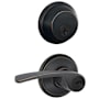 Schlage Merano Single Cylinder Keyed Entry Door Lever Set and Deadbolt Combo Aged Bronze