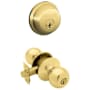 Schlage Orbit Single Cylinder Keyed Entry Door Knob Set and Deadbolt Combo Polished Brass